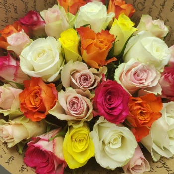Bouquet of 31 multi-colored roses
